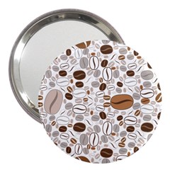 Brown Coffee Beans Pattern 3  Handbag Mirrors by Jancukart