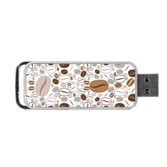 Brown Coffee Beans Pattern Portable Usb Flash (one Side) by Jancukart