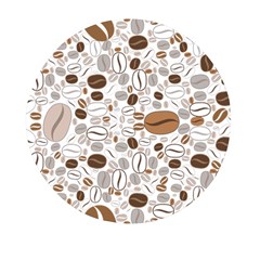 Brown Coffee Beans Pattern Mini Round Pill Box by Jancukart