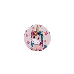 Cartoon Unicorn Fantasy 1  Mini Buttons