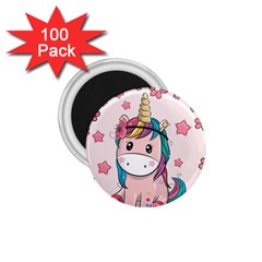 Cartoon Unicorn Fantasy 1 75  Magnets (100 Pack) 