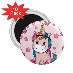 Cartoon Unicorn Fantasy 2 25  Magnets (10 Pack) 