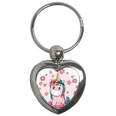 Cartoon Unicorn Fantasy Key Chain (heart) by Jancukart