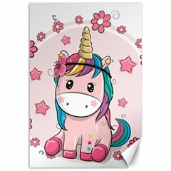 Cartoon Unicorn Fantasy Canvas 12  X 18 