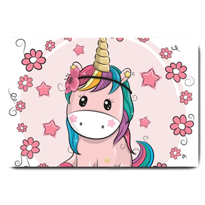 Cartoon Unicorn Fantasy Large Doormat 