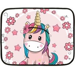 Cartoon Unicorn Fantasy Fleece Blanket (mini)