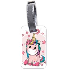 Cartoon Unicorn Fantasy Luggage Tag (one Side) by Jancukart