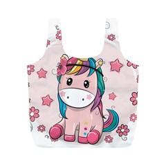 Cartoon Unicorn Fantasy Full Print Recycle Bag (m)