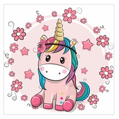 Cartoon Unicorn Fantasy Square Satin Scarf (36  X 36 )