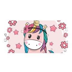 Cartoon Unicorn Fantasy Satin Wrap 35  X 70 