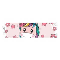 Cartoon Unicorn Fantasy Oblong Satin Scarf (16  X 60 )