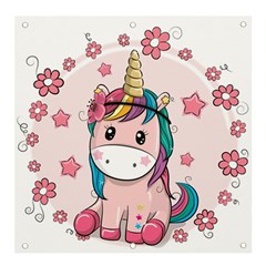 Cartoon Unicorn Fantasy Banner And Sign 4  X 4 