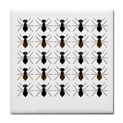 Ant Insect Pattern Cartoon Ants Tile Coaster by Ravend