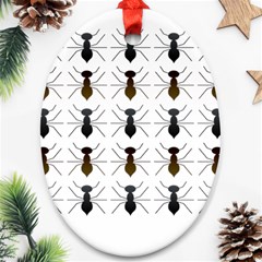 Ant Insect Pattern Cartoon Ants Ornament (oval) by Ravend