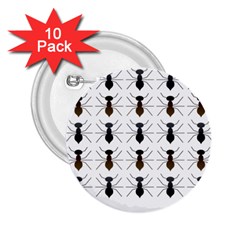 Ant Insect Pattern Cartoon Ants 2 25  Buttons (10 Pack)  by Ravend