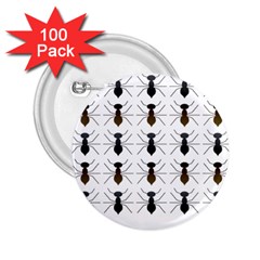 Ant Insect Pattern Cartoon Ants 2 25  Buttons (100 Pack)  by Ravend