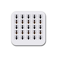 Ant Insect Pattern Cartoon Ants Rubber Coaster (square) by Ravend