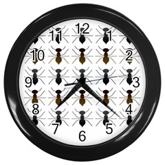 Ant Insect Pattern Cartoon Ants Wall Clock (black) by Ravend