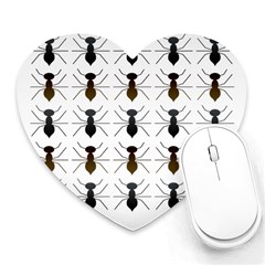 Ant Insect Pattern Cartoon Ants Heart Mousepads by Ravend