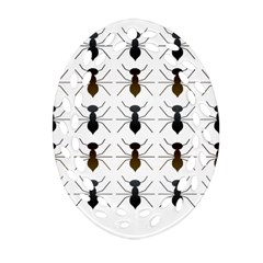 Ant Insect Pattern Cartoon Ants Ornament (oval Filigree) by Ravend