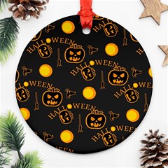 Halloween Background Pattern Ornament (Round)