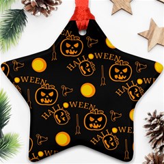 Halloween Background Pattern Ornament (Star)