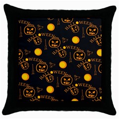 Halloween Background Pattern Throw Pillow Case (Black)