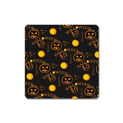 Halloween Background Pattern Square Magnet