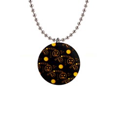 Halloween Background Pattern 1  Button Necklace