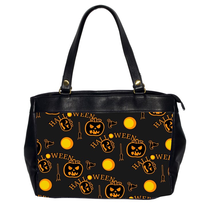 Halloween Background Pattern Oversize Office Handbag (2 Sides)