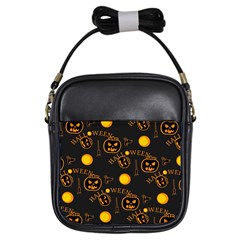 Halloween Background Pattern Girls Sling Bag