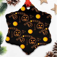 Halloween Background Pattern Ornament (Snowflake)