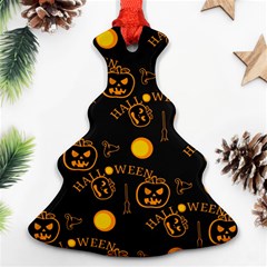 Halloween Background Pattern Ornament (Christmas Tree) 