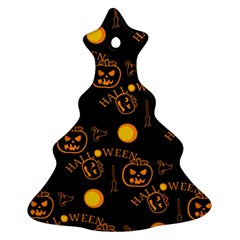 Halloween Background Pattern Christmas Tree Ornament (Two Sides)