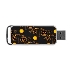 Halloween Background Pattern Portable USB Flash (One Side)