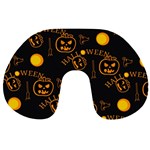 Halloween Background Pattern Travel Neck Pillow Front