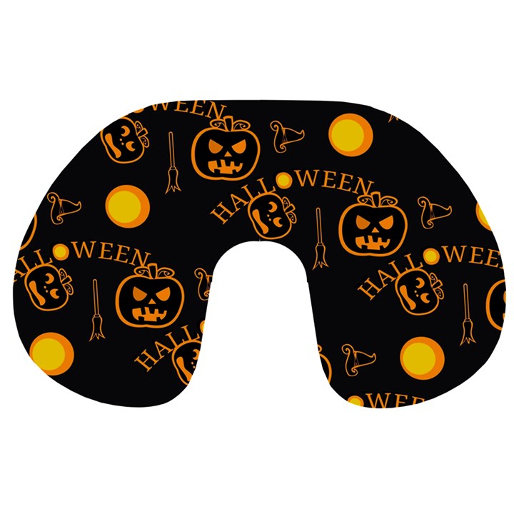 Halloween Background Pattern Travel Neck Pillow