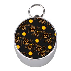 Halloween Background Pattern Mini Silver Compasses