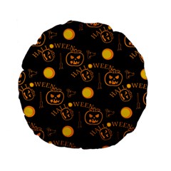 Halloween Background Pattern Standard 15  Premium Flano Round Cushions by Ravend