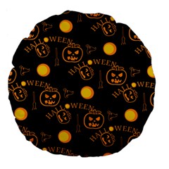 Halloween Background Pattern Large 18  Premium Flano Round Cushions