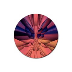 Pattern Colorful Background Abstarct Rubber Coaster (round) by Ravend