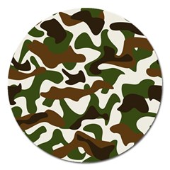 Camouflage Print Pattern Magnet 5  (round) by Ravend