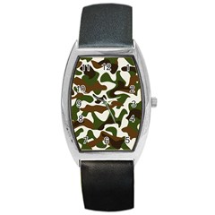 Camouflage Print Pattern Barrel Style Metal Watch by Ravend