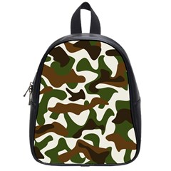 Camouflage Print Pattern School Bag (small) by Ravend