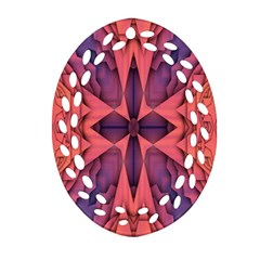 Pattern Colorful Background Oval Filigree Ornament (two Sides) by Ravend