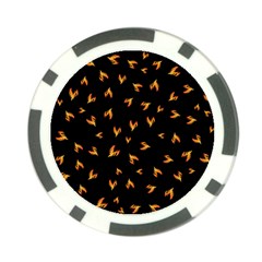 Pattern Flame Black Background Poker Chip Card Guard by Ravend