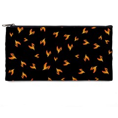 Pattern Flame Black Background Pencil Case by Ravend