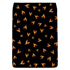 Pattern Flame Black Background Removable Flap Cover (l) by Ravend