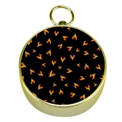 Pattern Flame Black Background Gold Compasses by Ravend