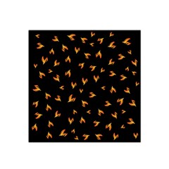 Pattern Flame Black Background Satin Bandana Scarf 22  X 22  by Ravend